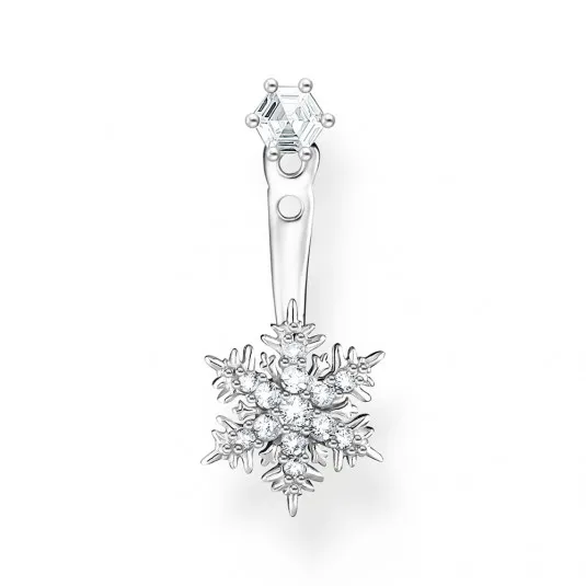 THOMAS SABO kusová náušnica Snowflake with white stones H2255-051-14