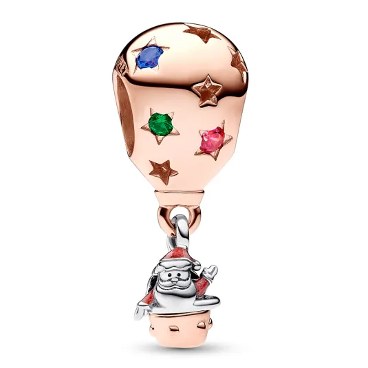 PANDORA pozlátená korálka Santa v balóne 782976C01