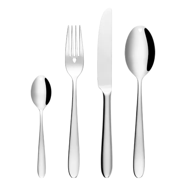 Príborový set so srdiečkom 54 ks — Alpha - 130293