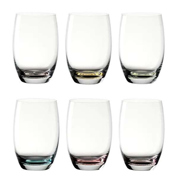Poháre 460 ml s farebným špirálovým dnom — Optima Glas Lunasol set 6 ks - 322872