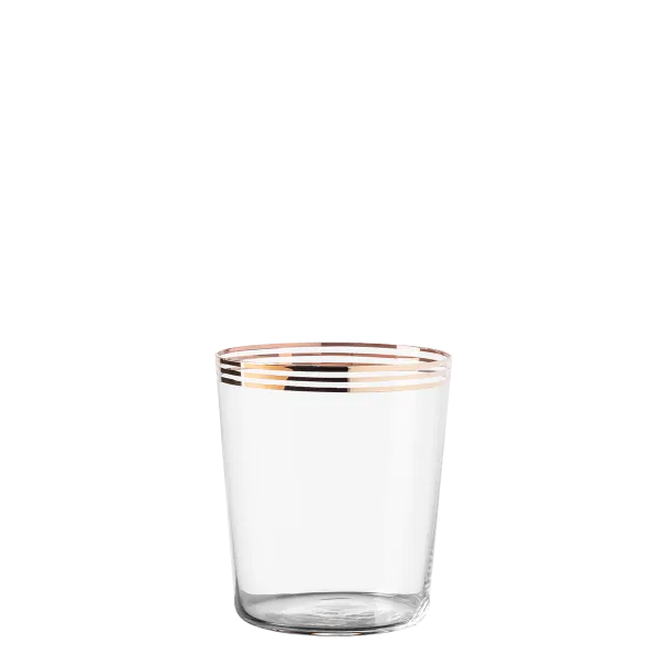 Poháre Tumbler s tromi pruhmi v zlatej farbe 440 ml set 6 ks - 21st Century Glas - 322175