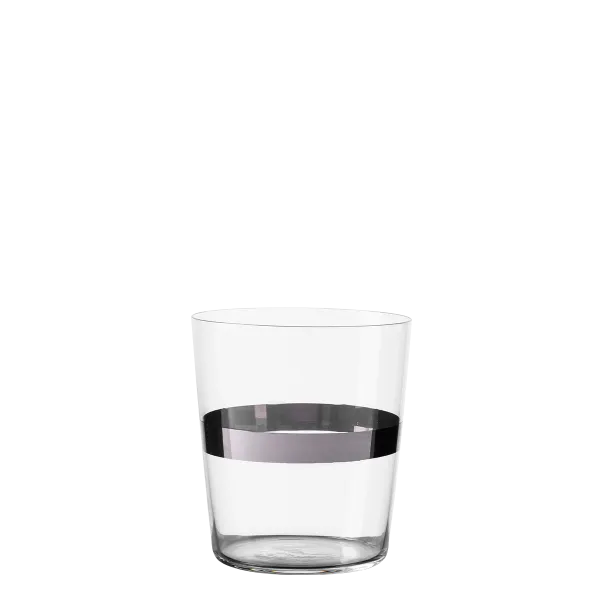 Poháre Tumbler s pruhom v platinovej farbe 440 ml set 6 ks - 21st Century Glas Lunasol META Glass - 322176