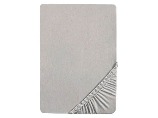 BIBERNA Jersey-elastanová napínacia plachta, výška rohu do 25 cm. (sivá, 180 – 200 x 200 cm)