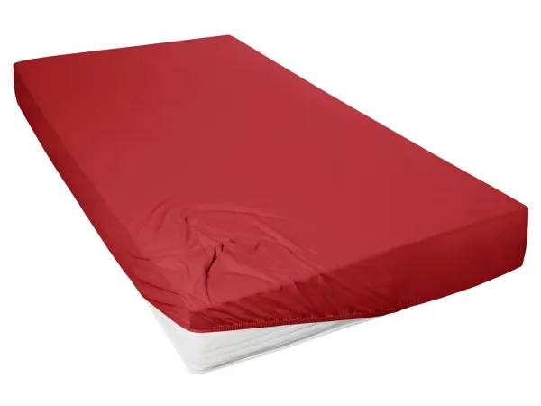 Primera napínacie prostieradlo s gumičkou po obvode, výška rohu do 22 cm. (červená, 180 – 200 x 200 cm)