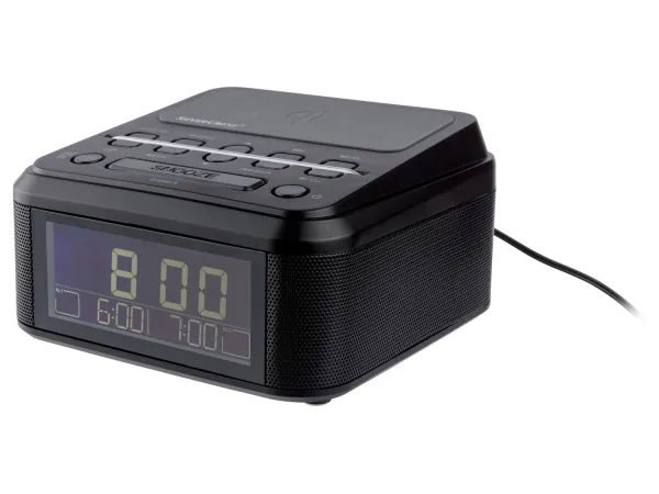 SILVERCREST® Rádiokazetový budík s Qi nabíjaním, DAB+, Bluetooth (čierna)