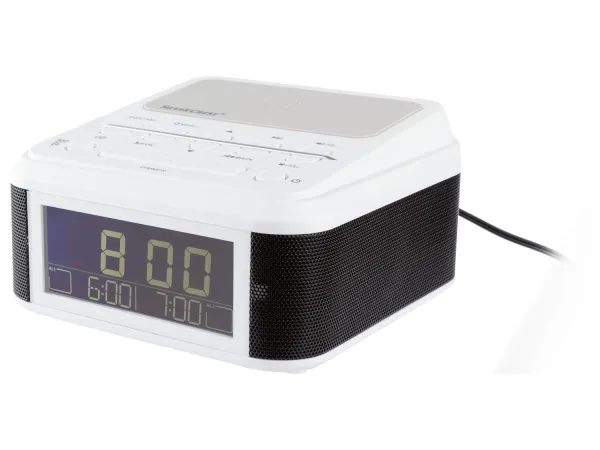 SILVERCREST® Rádiokazetový budík s Qi nabíjaním, DAB+, Bluetooth (biela)
