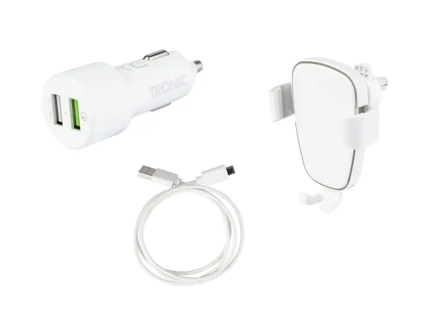 TRONIC® Automobilová držiak na smartfón s Qi® nabíjačkou »TKHQ 10 A1«, 10 W. (biela)