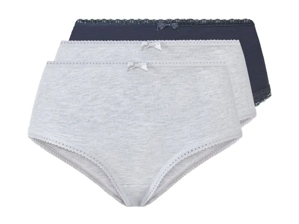 ESMARA® Dámske hipster nohavičky, 3 ks, s vysokým podielom bavlny. (navy modrá/sivá, S (36/38))