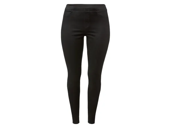 ESMARA® Dámske termo jeggingy, Slim Fit, štandardný pás. (čierna, 50)