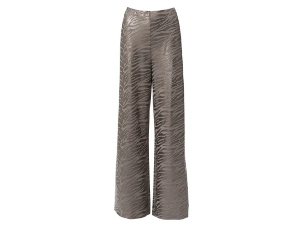 ESMARA® Dámske nohavice, Wide Leg, s metalickým zvieracím lesklým efektom. (S (36/38))
