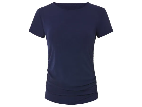 ESMARA® Dámske tričko s bočným riasením (navy modrá, XS (32/34))