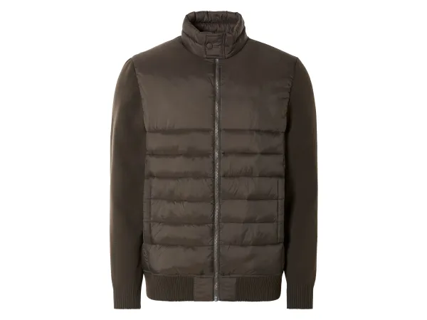 LIVERGY® Pánska ľahká bunda s čiastočným prešívaním. (kaki, XL (56/58))