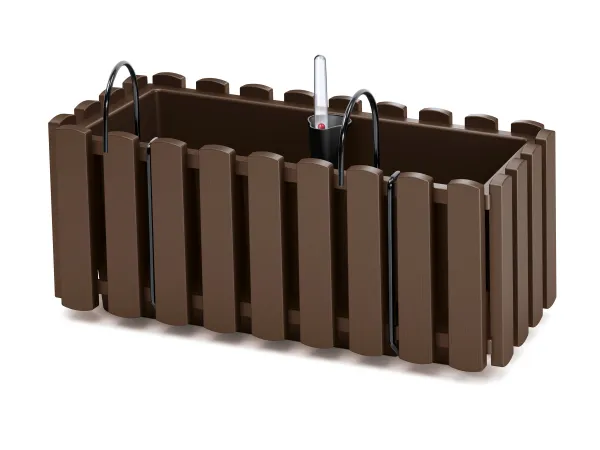 PROSPERPLAST Balkónový kvetináč BOARDEE FENCE W, hnedý, 380 x 180 x 162 mm (hnedá, 380x180x162)