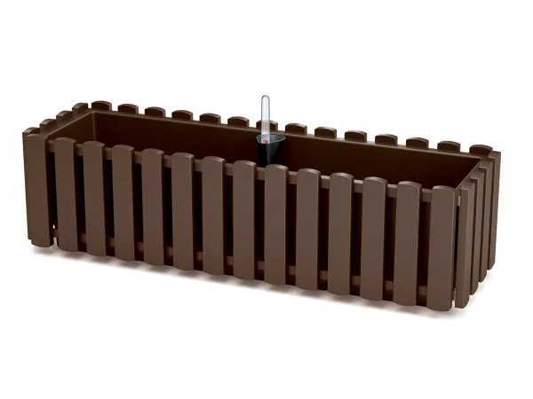 PROSPERPLAST Balkónový kvetináč BOARDEE FENCE W, hnedý, 380 x 180 x 162 mm (antracitová, 380x180x162)