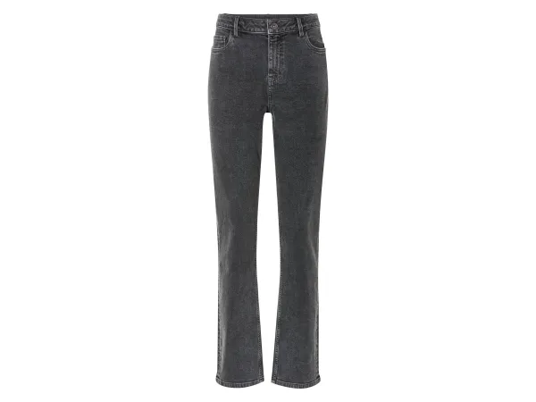 ESMARA® Dámske džínsy, Straight Fit, s vysokým pásom. (sivá, 36)