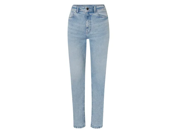 ESMARA® Dámske džínsy, Straight Fit, vysoký pás. (modrá, 34)