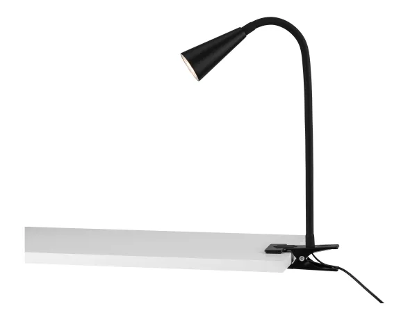 LIVARNO HOME LED svorka, s flexibilným kovovým krkom. (svietidlo s klipom, čierna)