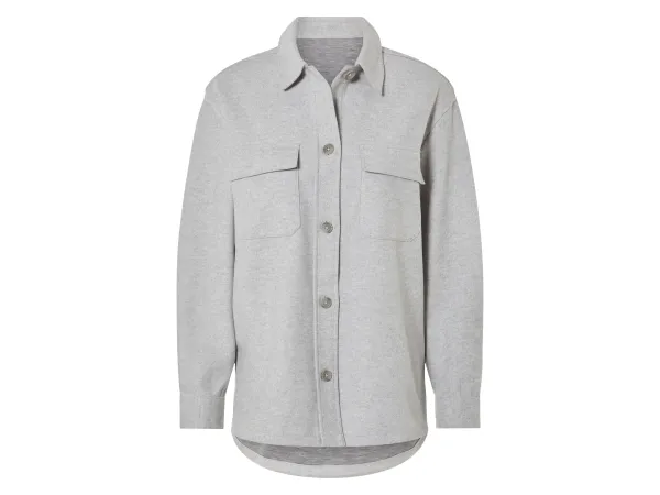 ESMARA® Dámska overshirt košeľa z mäkkého, hrejivého flísu. (sivá, XS (32/34))