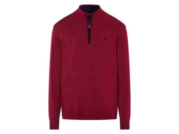 LIVERGY® x U.S. Grand Polo Pánsky pletený troyer (červená, S (44/46))