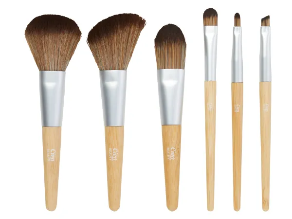 CIEN BEAUTY Sada kozmetických štetcov, s rúčkami z bambusu. (6 mini kozmetických štetcov)