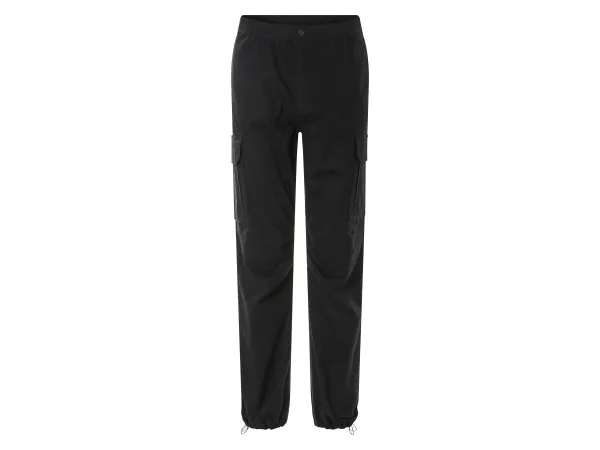 LIVERGY® Pánske cargo nohavice s moderným ripstop vzorom. (čierna, M (48/50))