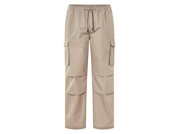 LIVERGY® Pánske cargo nohavice, ležérny strih, moderný ripstop vzor. (béžová, S (44/46))