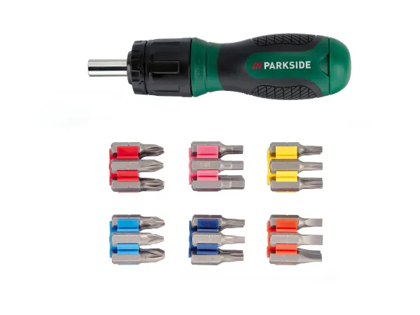 PARKSIDE® Skrutkovač s ráčňovou funkciou »PSRB 31 A1« a bity, 31-dielny