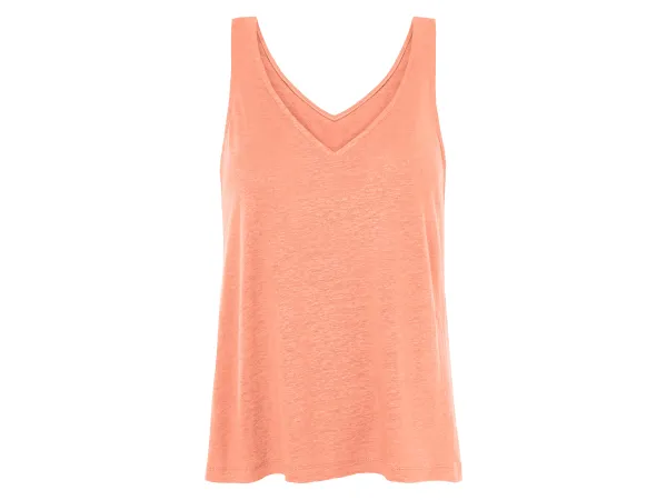 ESMARA® Dámsky top s ľanom (marhuľová, XS (32/34))