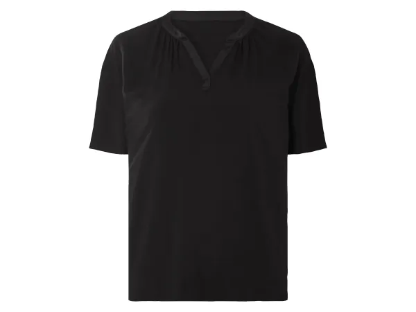 ESMARA® Dámska blúzka, s V-výstrihom. (čierna, 36)