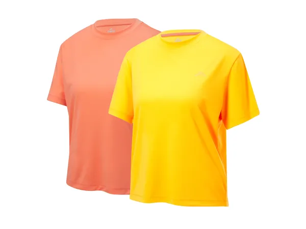 CRIVIT Dámske funkčné tričko s UV ochranou, 2 kusy (žltá/oranžová, XS (32/34))