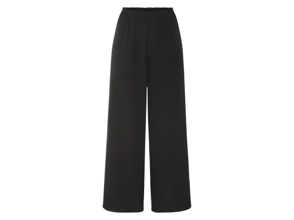 ESMARA® Dámske nohavice Wide-Leg, štandardný pás. (čierna, XS (32/34))