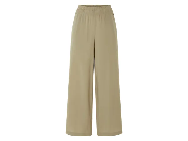 ESMARA® Dámske nohavice Wide-Leg, štandardný pás. (olivová, XS (32/34))