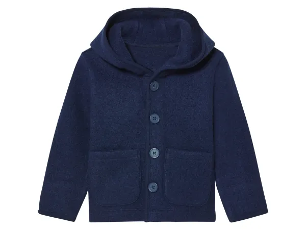 LUPILU® Detská bunda z čistej bio merino vlny (navy modrá, 62/68)