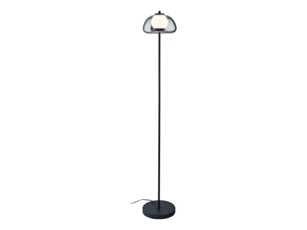 LIVARNO HOME LED stojacia lampa, tienidlo z kvalitného skla. (sivé sklo)
