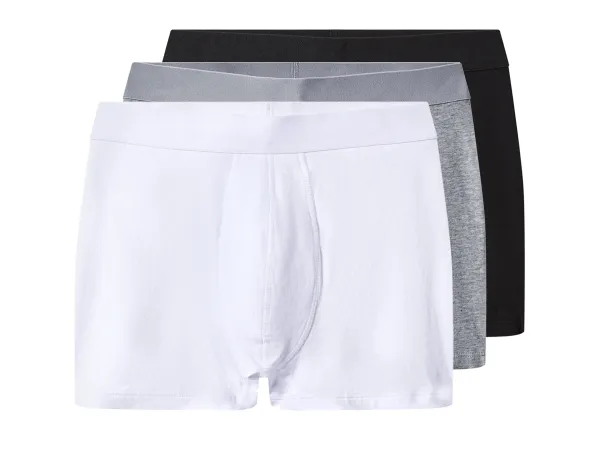 ESMARA MEN Pánske boxerky, 3 ks. (čierna/sivá/biela, 5/M)