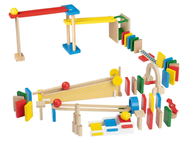 LUPILU® Drevené guličkové dráhy (drevená guľôčková dráha – domino)