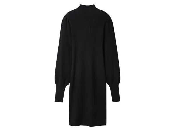 ESMARA® Dámske rebrované úpletové šaty (čierna, S (36/38))