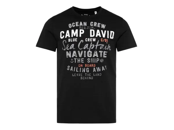 CAMP DAVID Pánske tričko (čierna, XL)