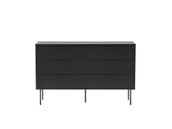 HJH LIVING Komoda KARBY 4 zásuvky Čierna