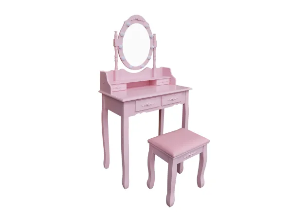 HOME DELUXE Toaletný stolík ROSY (ružová)