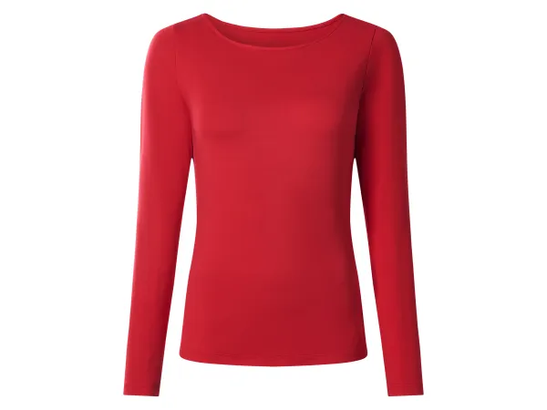 ESMARA® Dámske tričko s dlhým rukávom (červená, XS (32/34))