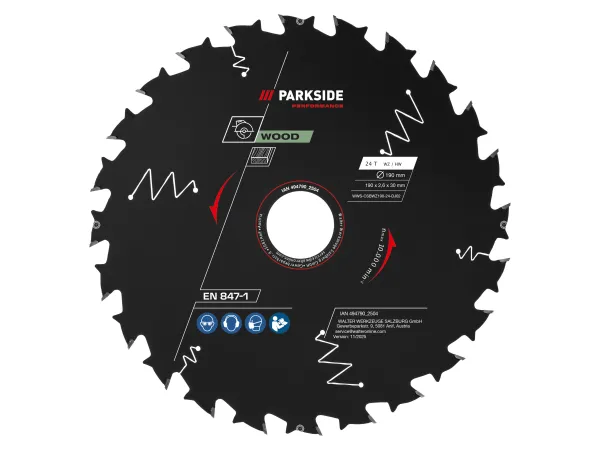 PARKSIDE PERFORMANCE® Pílový kotúč, Ø 190 mm. (na drevo, 24 zubov)