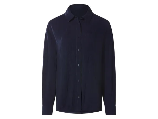 ESMARA® Dámska mušelínová blúzka (navy modrá, S (36/38))