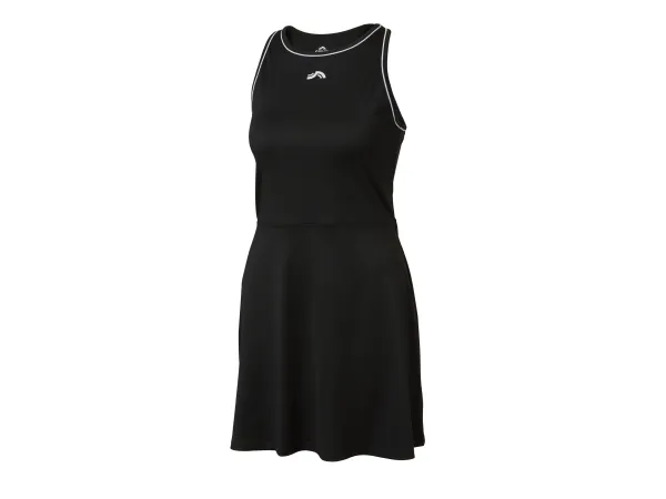 CRIVIT Dámske športové šaty na tenis/padel s integrovanými šortkami. (čierna, XS (32/34))