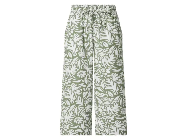 ESMARA® Dámske culotte nohavice s ľanom (vzor, S (36/38))