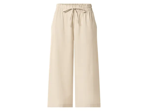ESMARA® Dámske culotte nohavice s ľanom (béžová, M (40/42))