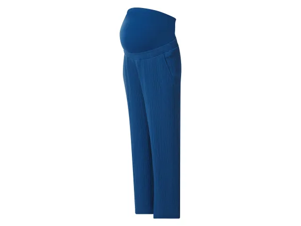 ESMARA® Dámske mušelínové tehotenské nohavice (navy modrá, XS (32/34))