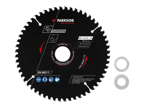 PARKSIDE PERFORMANCE® Pílový kotúč, Ø 190 mm. (hliník, 56 zubov)