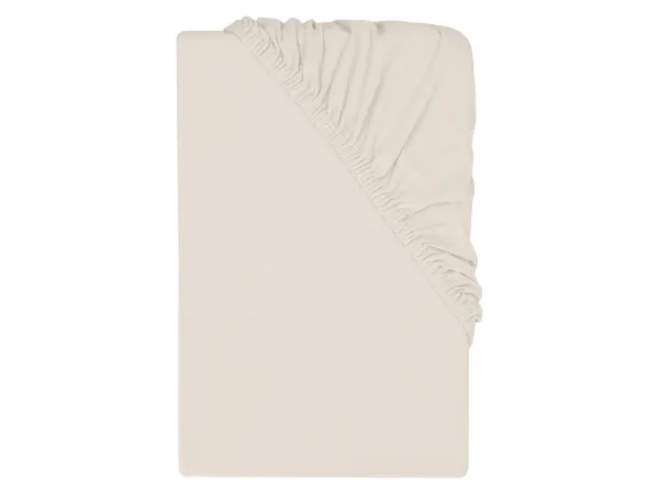 LIVARNO® Jersey napínacia plachta s ľanom, 90-100 x 200 cm (piesková)