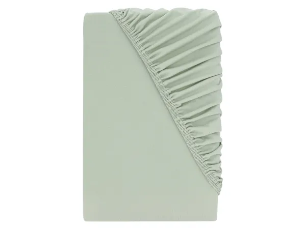 LIVARNO® Jersey napínacia plachta, 140-160 x 200 cm (zelená)
